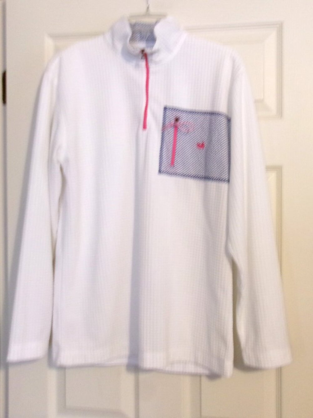 Women's SOUTHERN MARSH FIELDTEC White Waffle Weave Quarter Zip Top Size S